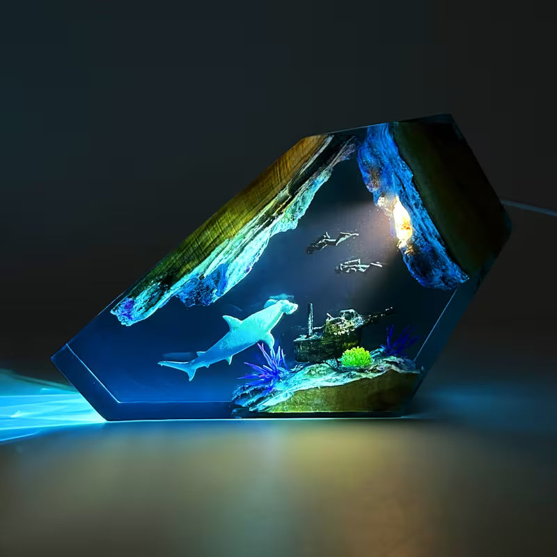 Pirate Ship Resin Lamp