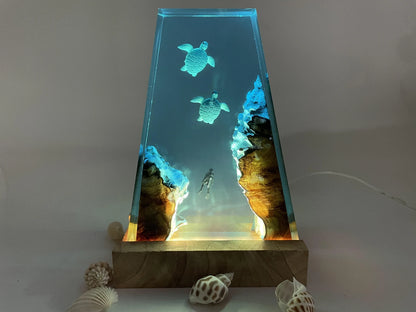 Turtle Resin Lamp